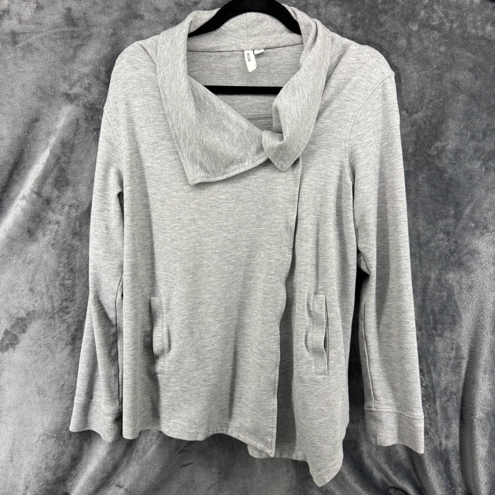 Stitch Fix Kensie Mally Ponte Jacket Gray Stretch Moto Sweater Cozy Size Medium